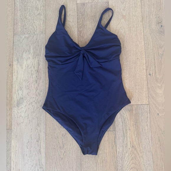 Melissa Odabash Lisbon Knotted One-Piece Swimsiut Blue Size 10 - Picture 1 of 5